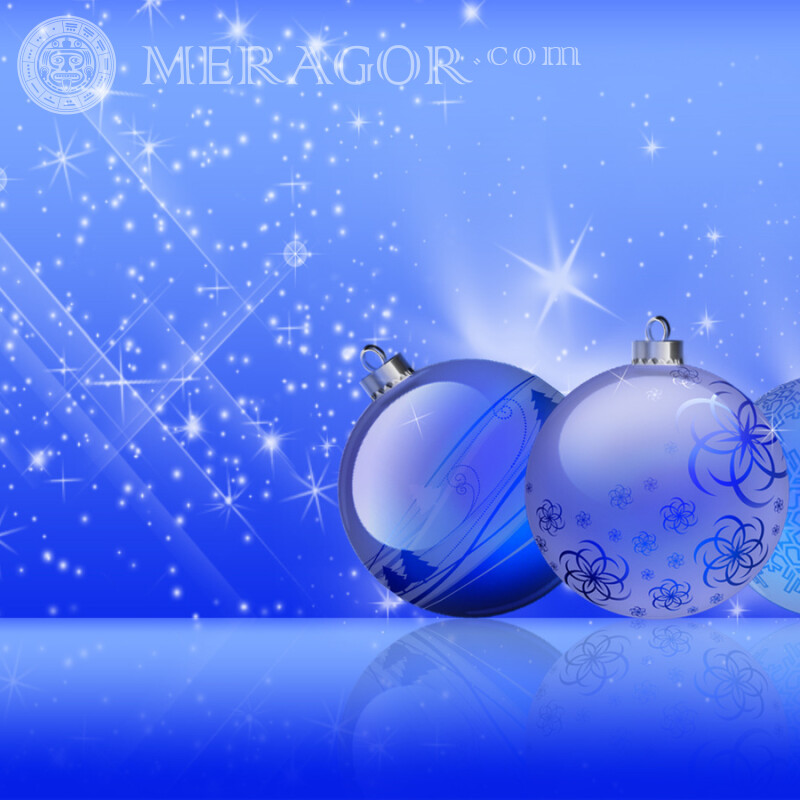 Cartão de Natal no avatar azul Feriados Para o ano novo