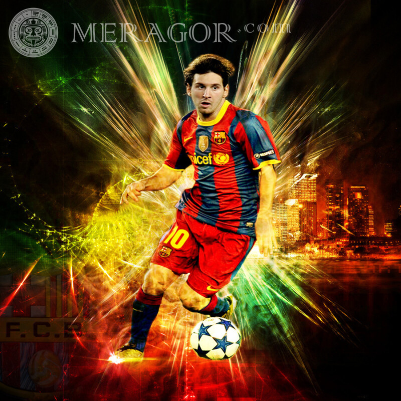 Football player Messi cool photo on your profile picture Football Full height Guys Men