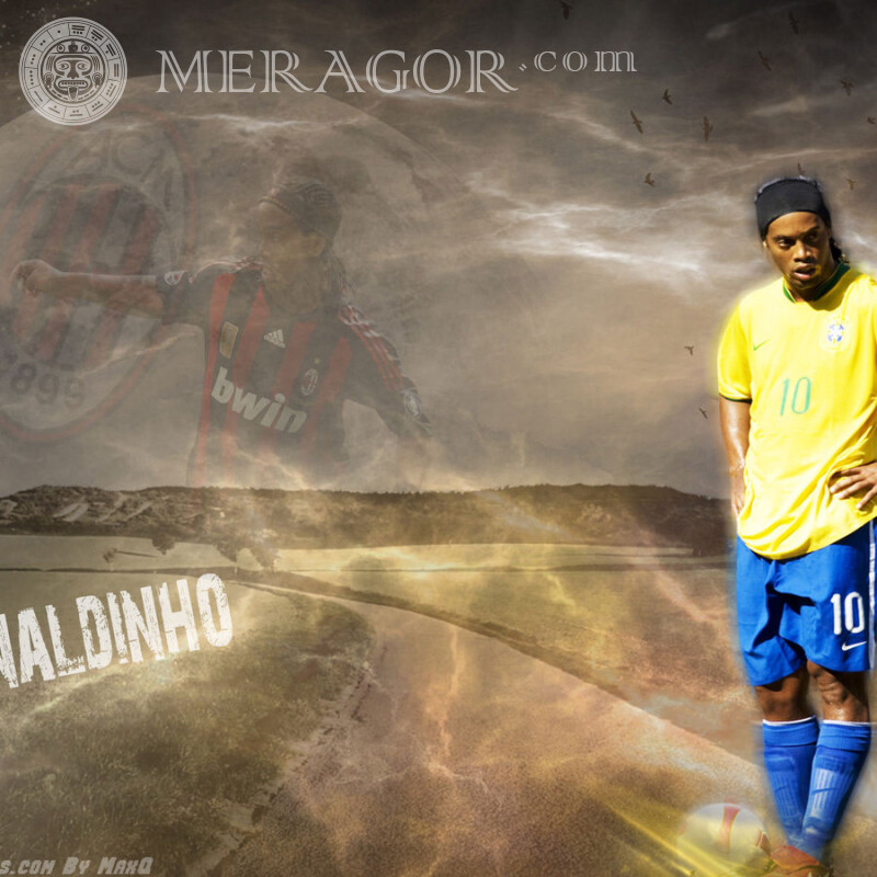 Foto do jogador de futebol Ronaldinho no download do avatar Futebol Negros Altura toda Para VK
