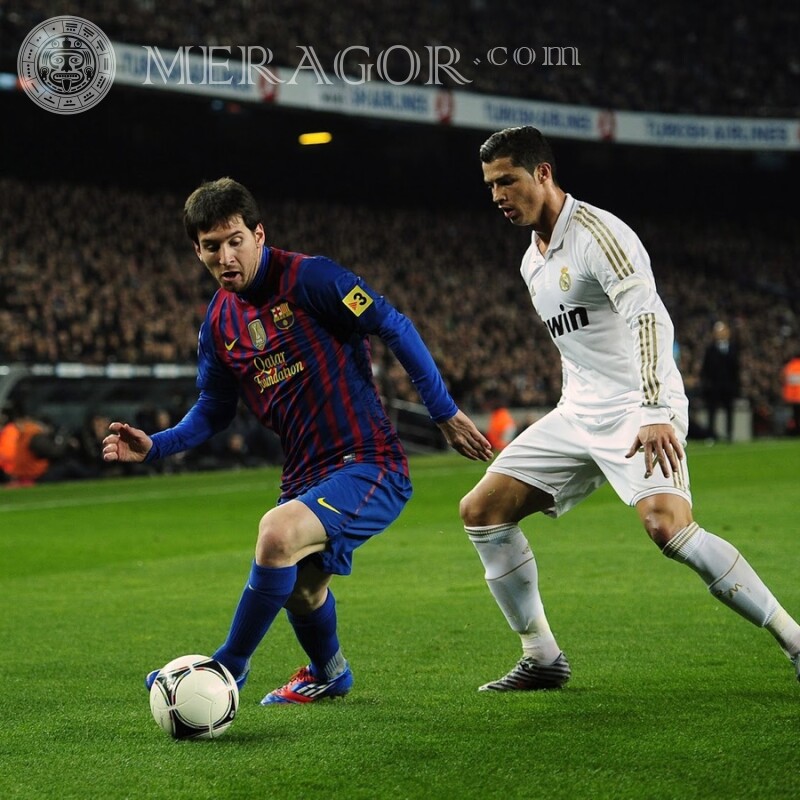 Cristiano Ronaldo und Messi auf dem Avatar Fußball Junge Herr Prominente