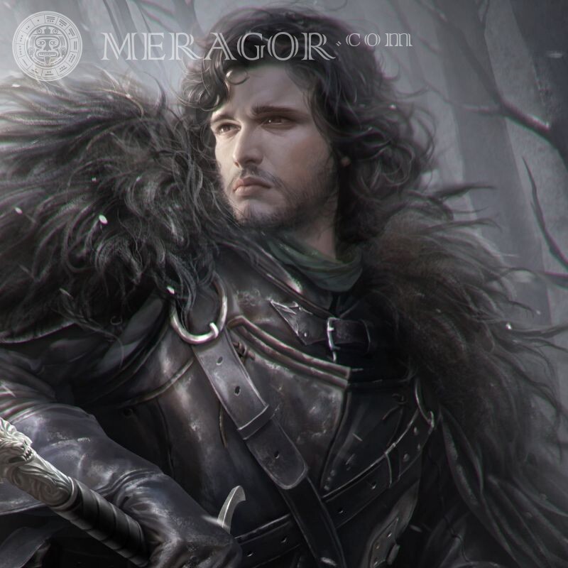 Jon Snow hermosa imagen en avatar Celebridades Invierno Masculinos Pelo largo