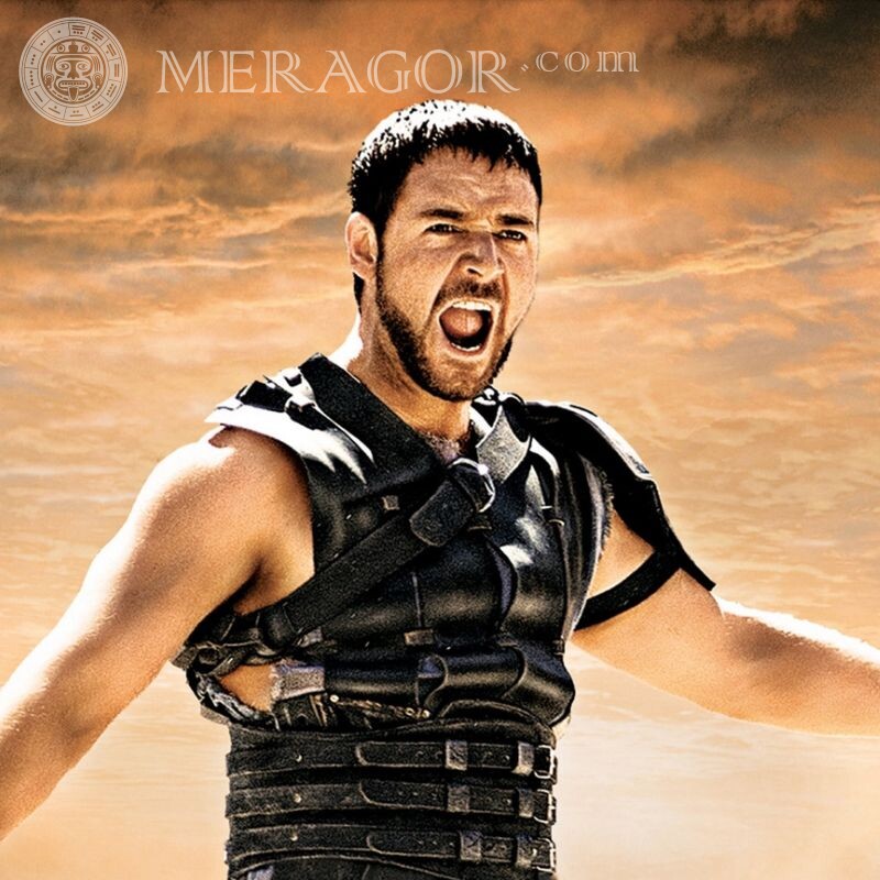 Gladiator Maximus for icon From films Faces, portraits Men Unshaved