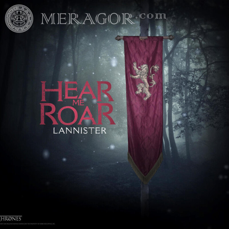 Lema e brasão de Game of Thrones da Casa Lannister em seu avatar Dos filmes Logos