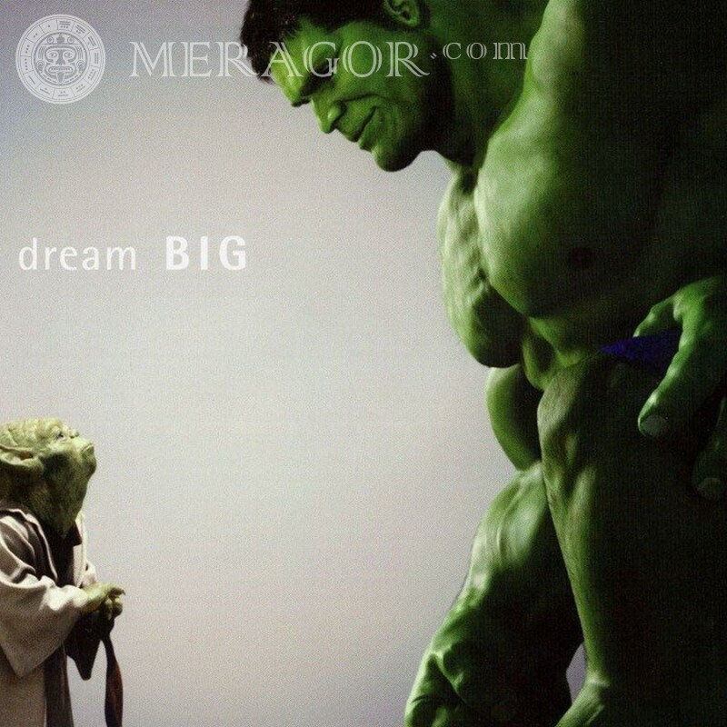 Hulk y Yoda en la foto de perfil De las películas