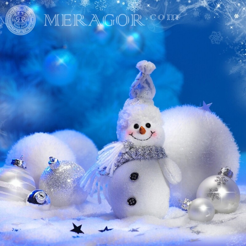 Cool snowman for icon Holidays New Year