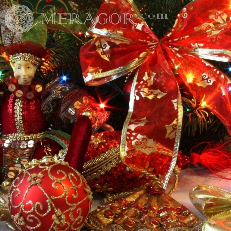 Brinquedos de natal na foto do perfil Feriados Para o ano novo