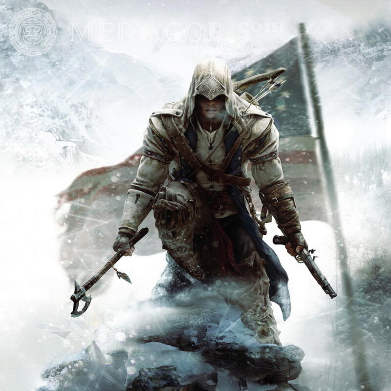 Baixe para o avatar do cara uma foto do Assassin para o jogo Assassin's Creed Todos os jogos