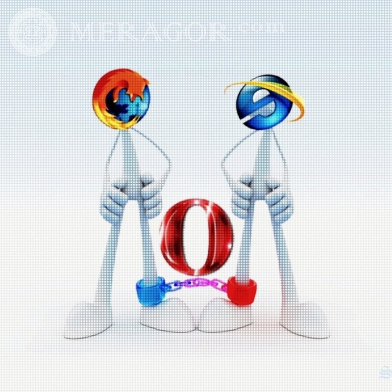 Cool avatar with browser logo Humor Logos