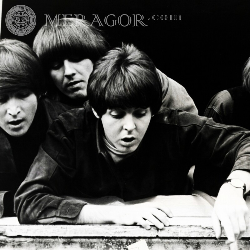 Musiciens des Beatles sur la photo de profil Musiciens, danseurs Célébrités Noir et blanc