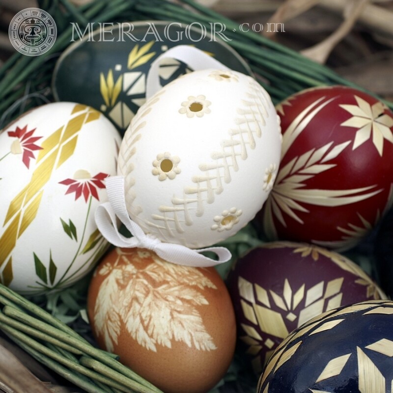 Easter eggs for icon photo Holidays