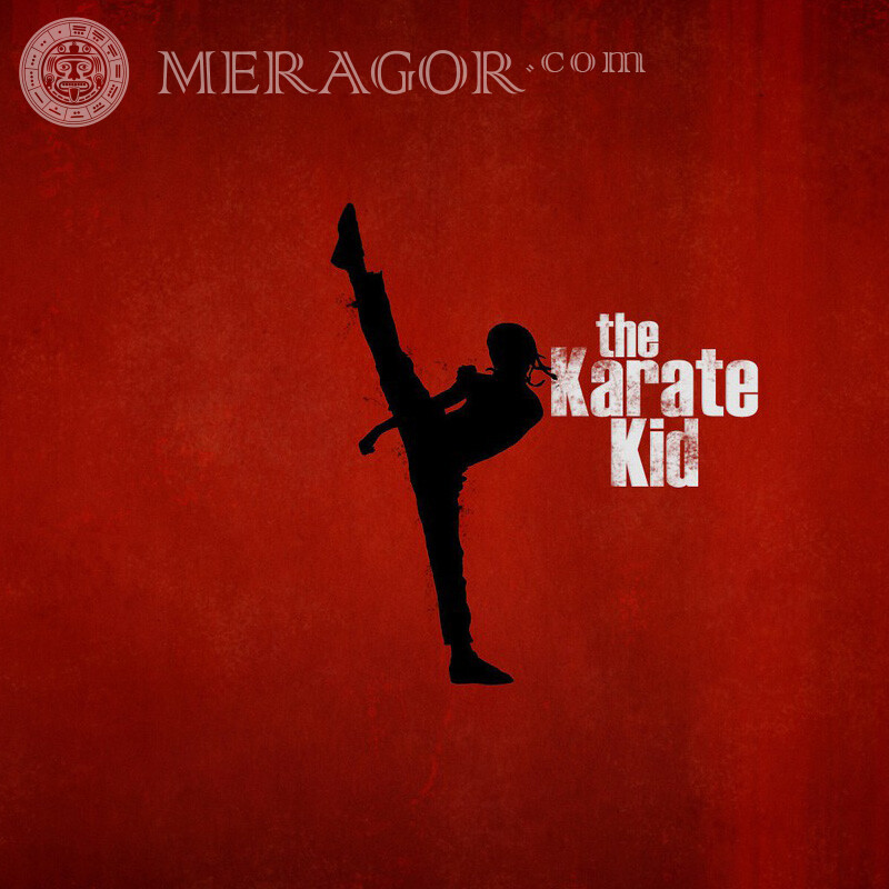 Karate und Kinderfoto Silhouette Sportliche