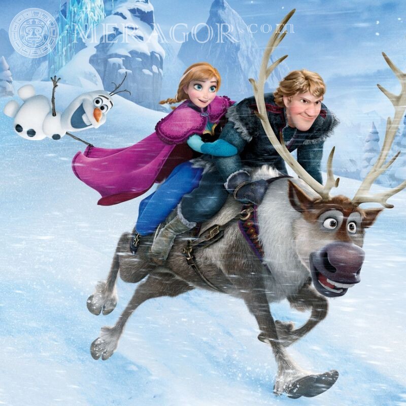 Anna e Kristoff congelados no avatar Desenhos animados