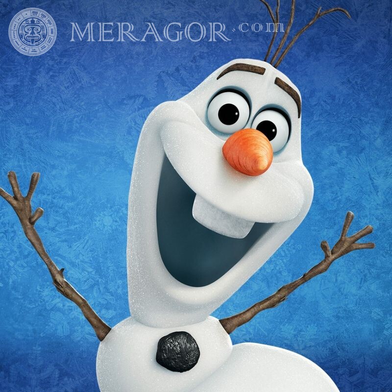 Bonhomme de neige Olaf sur avatar Dessin animé