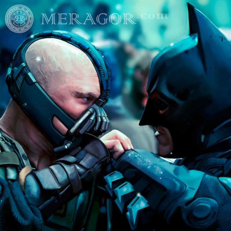 Batman fights Bane on his profile picture From films