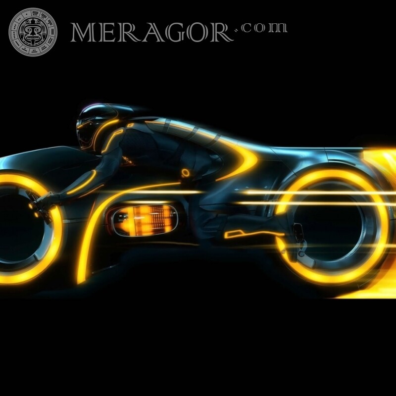 Glowing motorcycle avatar From films Transport