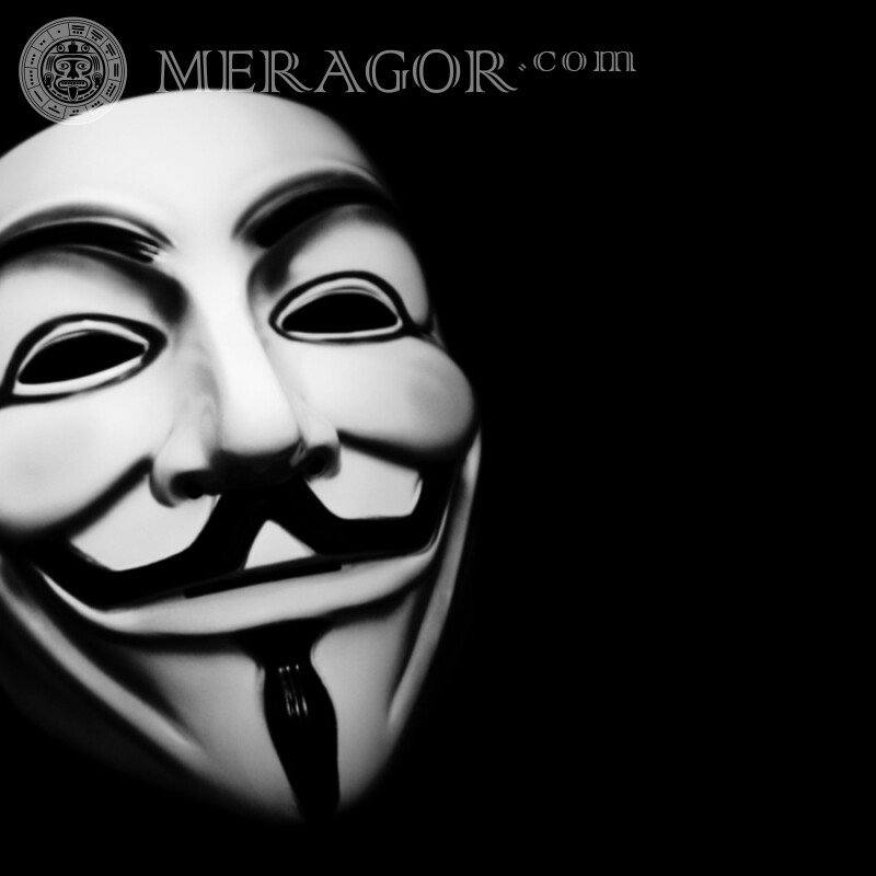  Guy Fawkes Avatar Mask From films Without face Black and white
