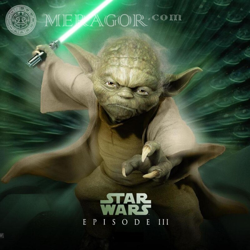 Yoda with sword on avatar From films Star Wars