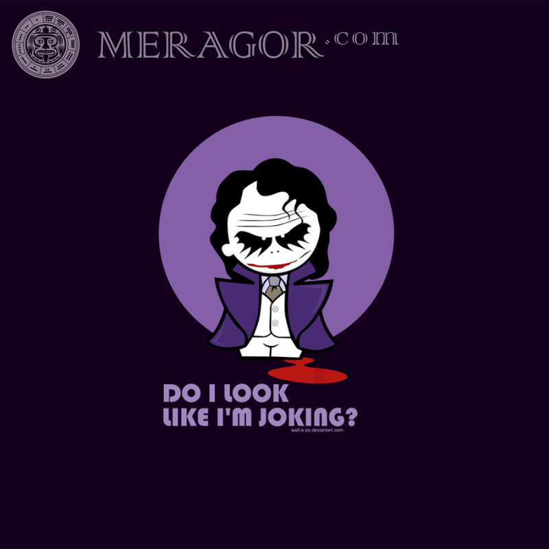 Picture on the theme of the Joker avatar From films Anime, figure