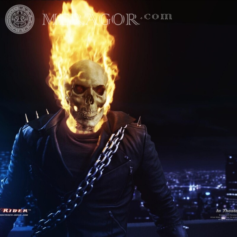 Ghost Rider with Burning Skull Avatar From films