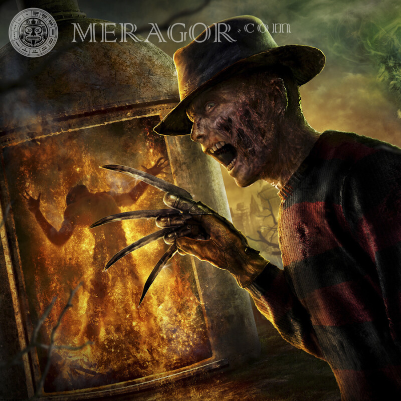 Freddy Krueger picture from the movie on the profile picture From films
