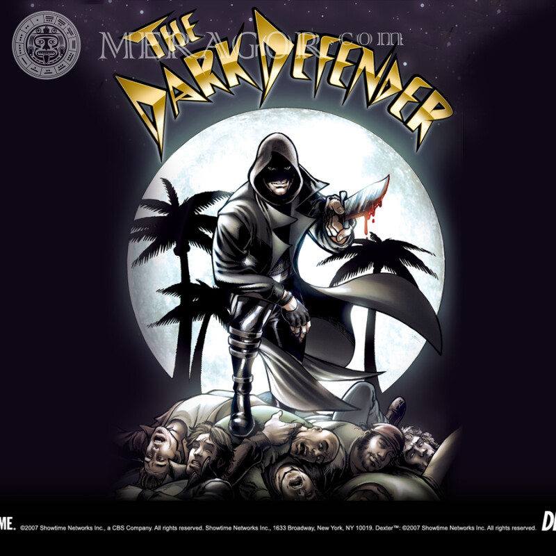 Dark Defender com base no tema do filme Dos filmes Anime, desenho