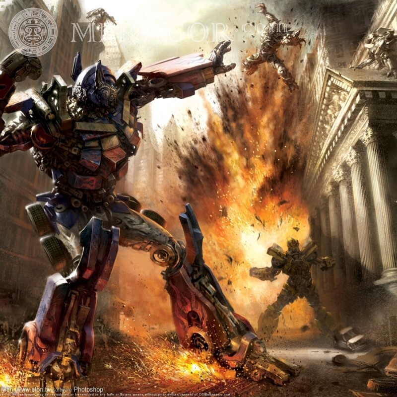 Трансформеры битва на улице ава Dos filmes Transformers Robôs