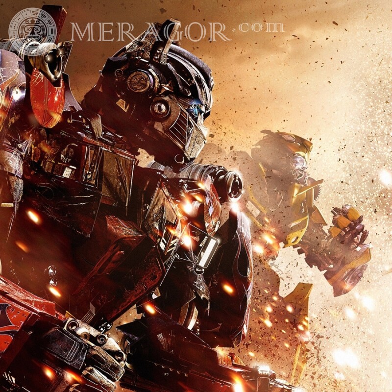 Transformatoren in Brand Bild Aus den Filmen Transformers Roboter