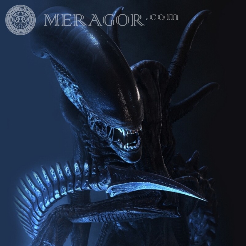Alien mit offenem Mund auf Avatar Aus den Filmen Beängstigend