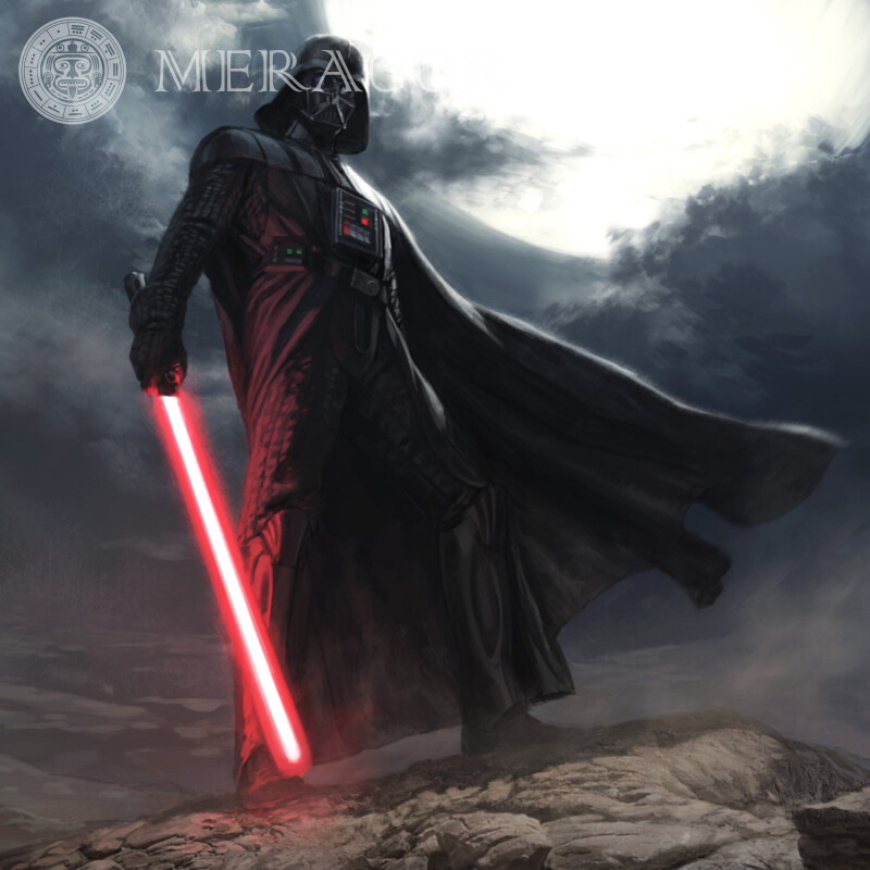 Darth Vader with a sword on his profile picture From films Star Wars