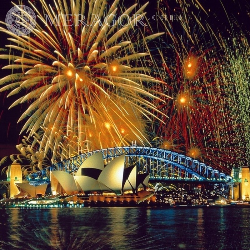 Imagem festiva de avatar de fogos de artifício Feriados Para o ano novo
