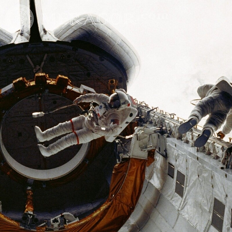 Foto de cosmonautas para avatar Transporte Em uma máscara de gás