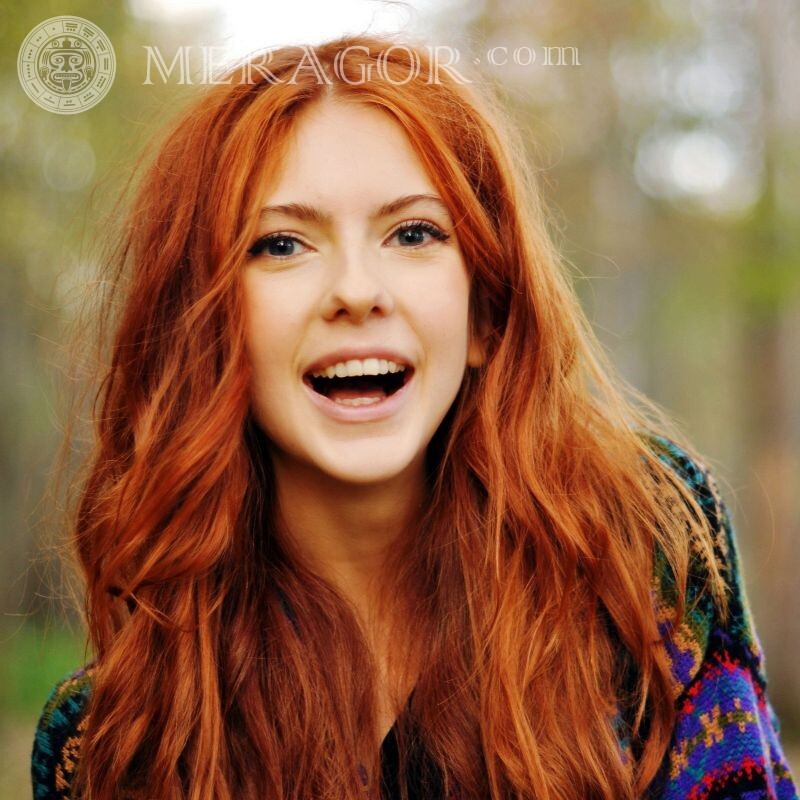 Beautiful photo of a red-haired girl for icon Redhead Girls Beauties Faces, portraits