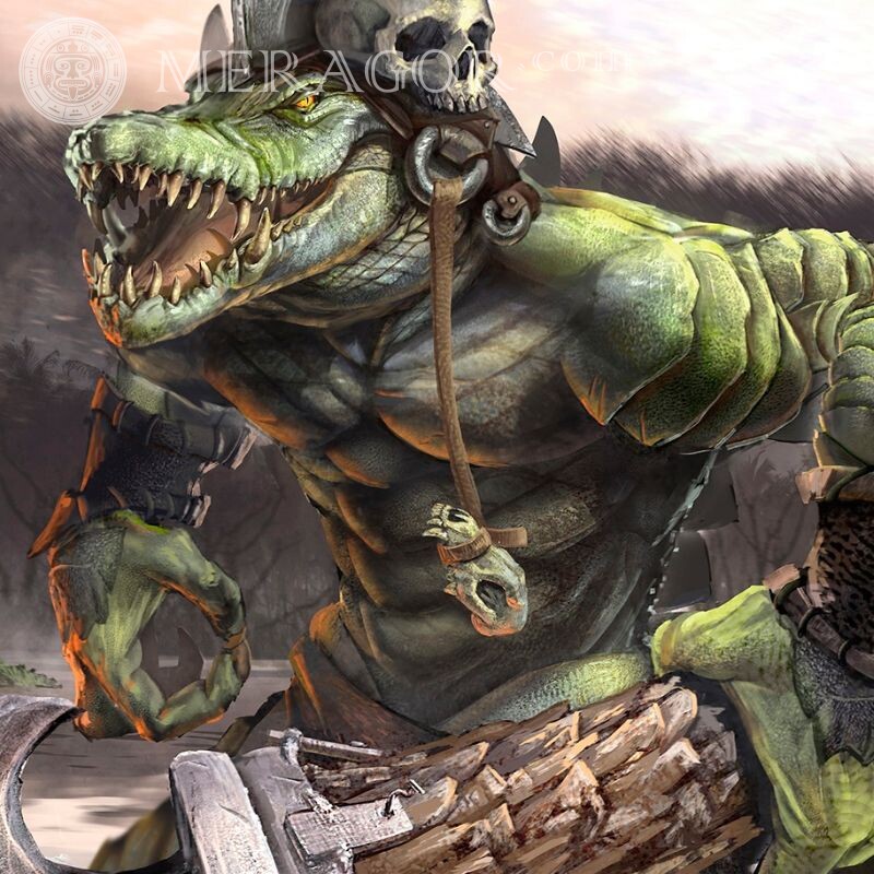 Arte de crocodilo legal no avatar Crocodilos Todos os jogos Com arma