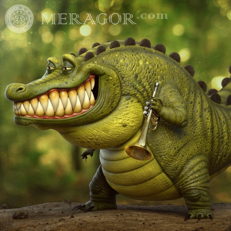 Арт з добрим крокодилом Крокодил Смішні тварини