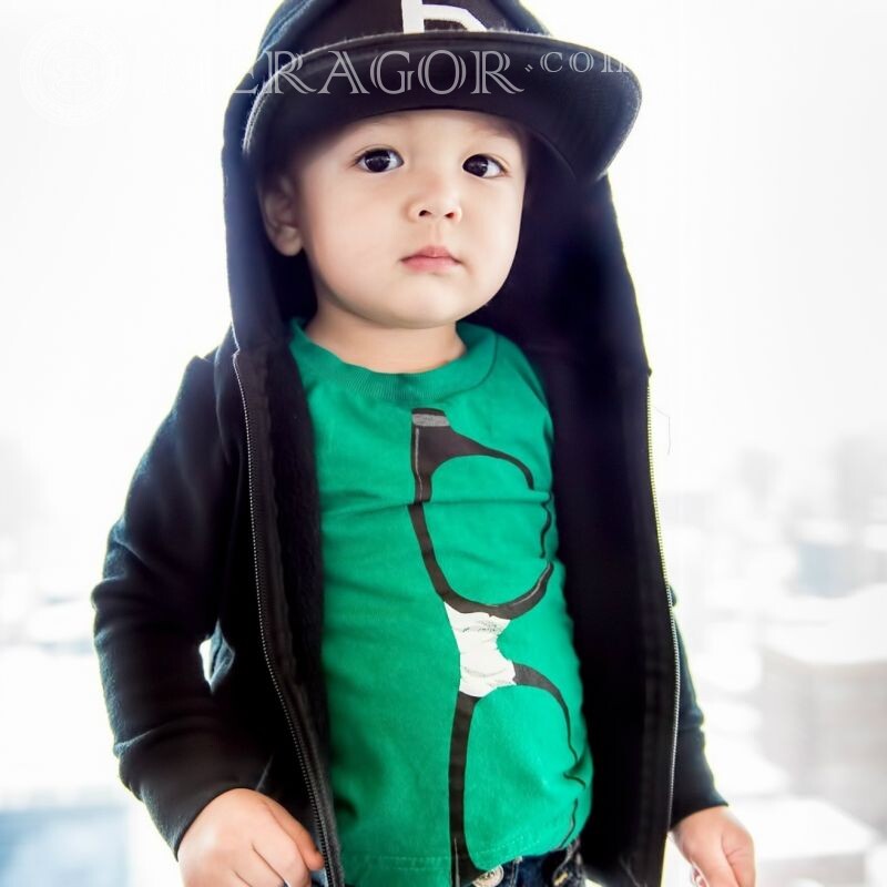 Cool kid cover avatar Faces, portraits Hooded Babies Young boys