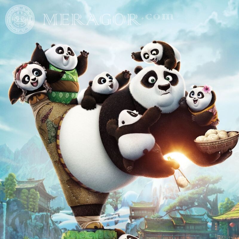 Kung Fu Panda cool icon with children Cartoons Bears Funny animals