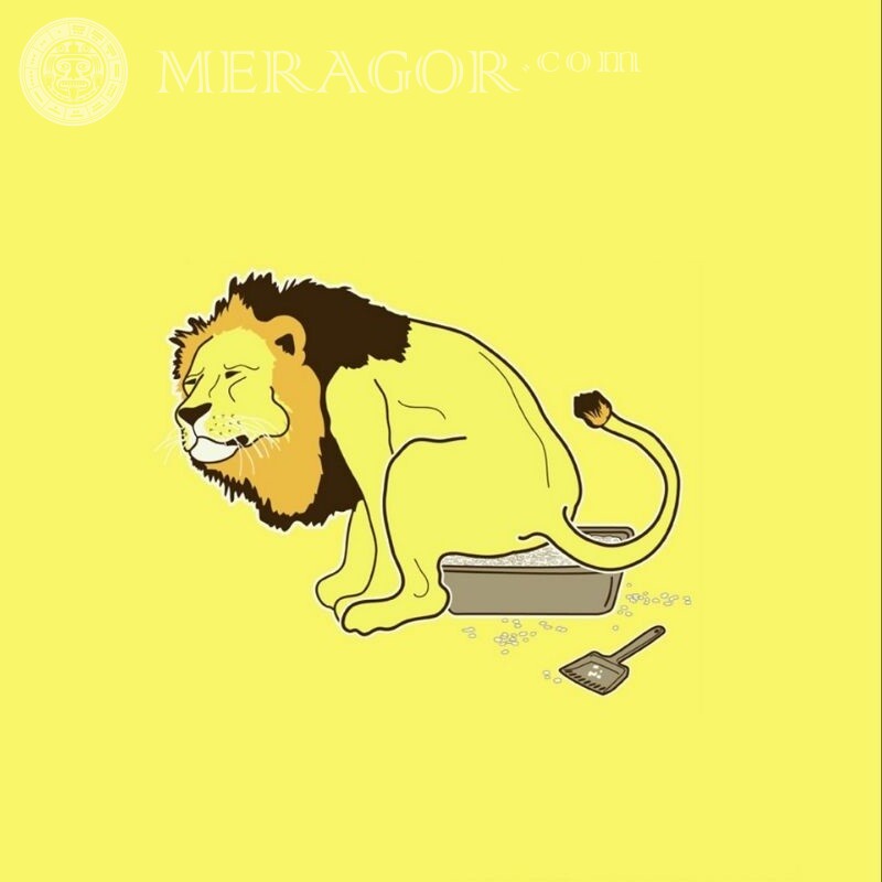 Cool avatar con un león León Anime, figura Stim
