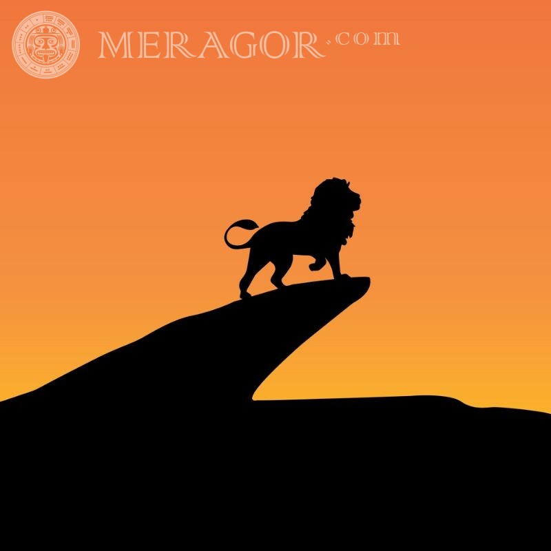 Löwenschattenbild für Avatar Loewen Silhouette