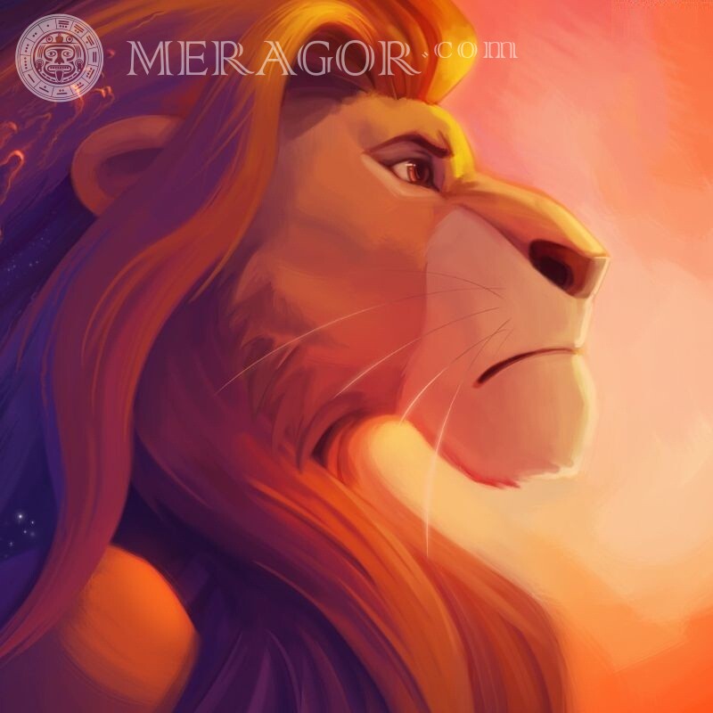 Лев из мультфильма Король Лев на аватар Львы Мультфильмы