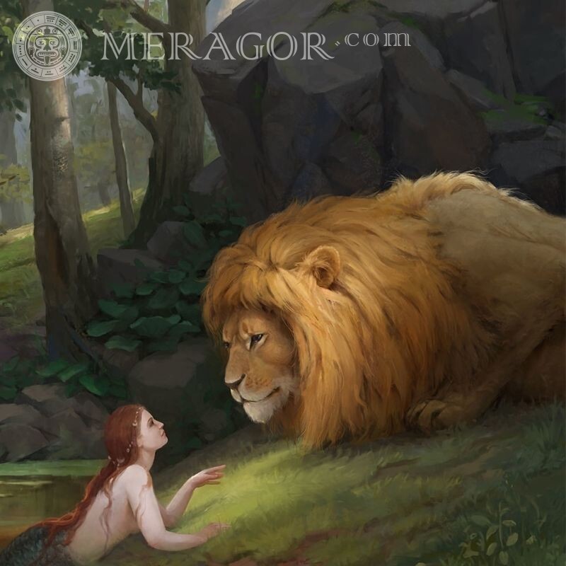 Mermaid and lion picture for icon Lions Mermaids