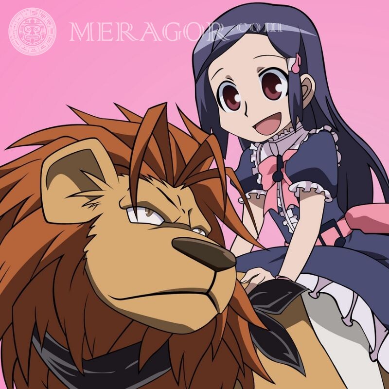 Mädchen und Löwe Anime Avatar Loewen Anime, Zeichnung