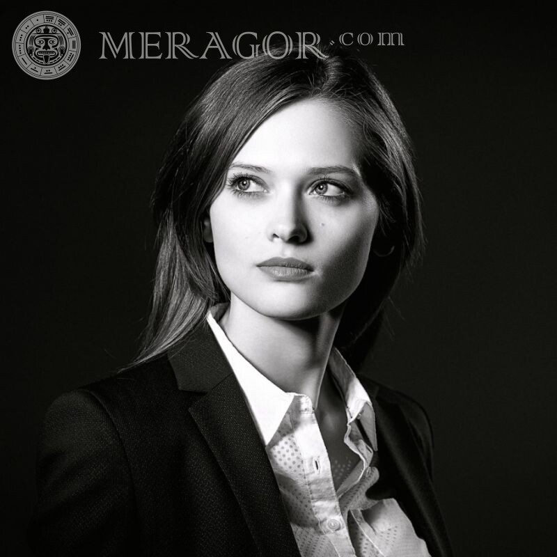 Retrato de uma menina em um avatar bw Pessoa, retratos Negócios Meninas adultas
