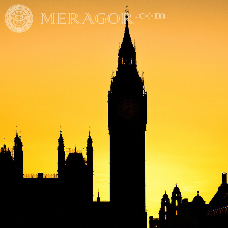 Лондон на закате фото Здания