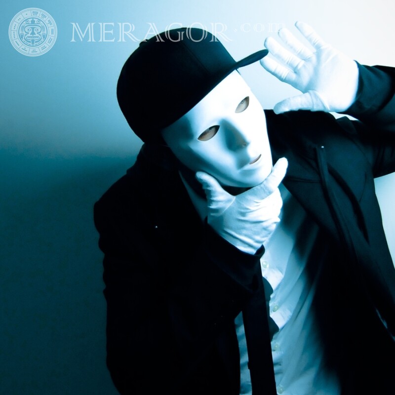 Man mime on avatar Men In a cap Mask For VK