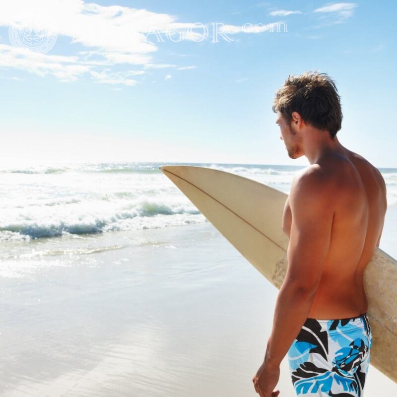 Foto de chico surfista en avatar Surfear, nadar Sin rostro En el mar Chicos