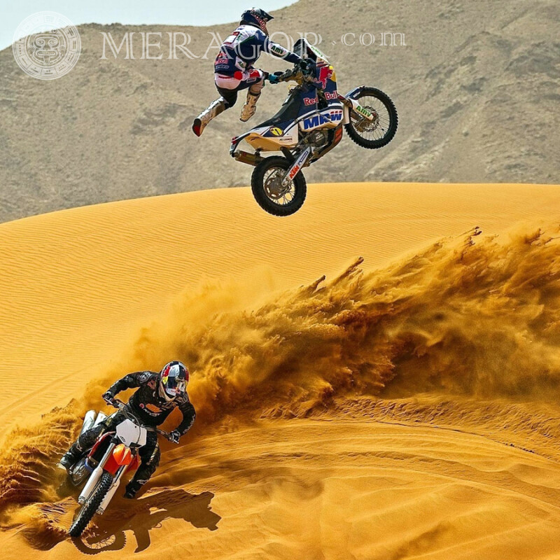 Foto de motocross a avatar Velo, Motorsport En el desierto Carrera
