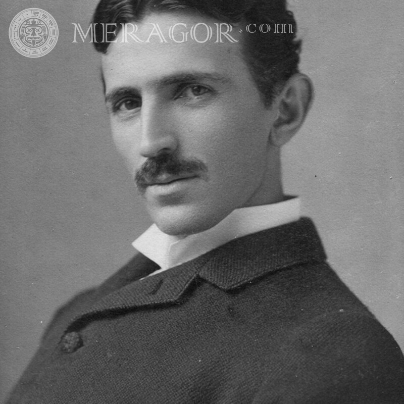 Фото вченого Нікола Тесла на аватарку Знаменитості Для ВК Людина, портрети Особи мужиків