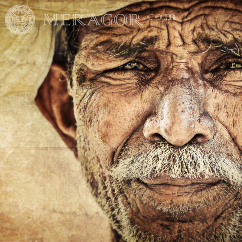 Cara de anciano en avatar Masculinos Para VK Caras, retratos Todas las caras