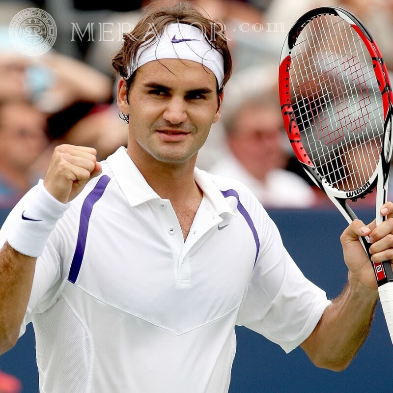Famous tennis player Roger Federer on the profile picture Sporty Guys Men