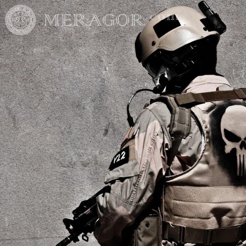 Аватарка з солдатом завантажити для ВК Зі зброєю Для ВК Чоловічий